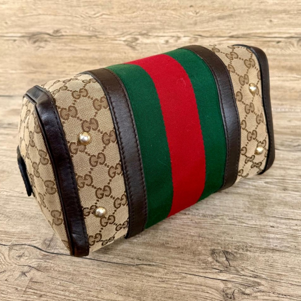 Authentic Gucci Web Boston Bag - Picture 12 of 14